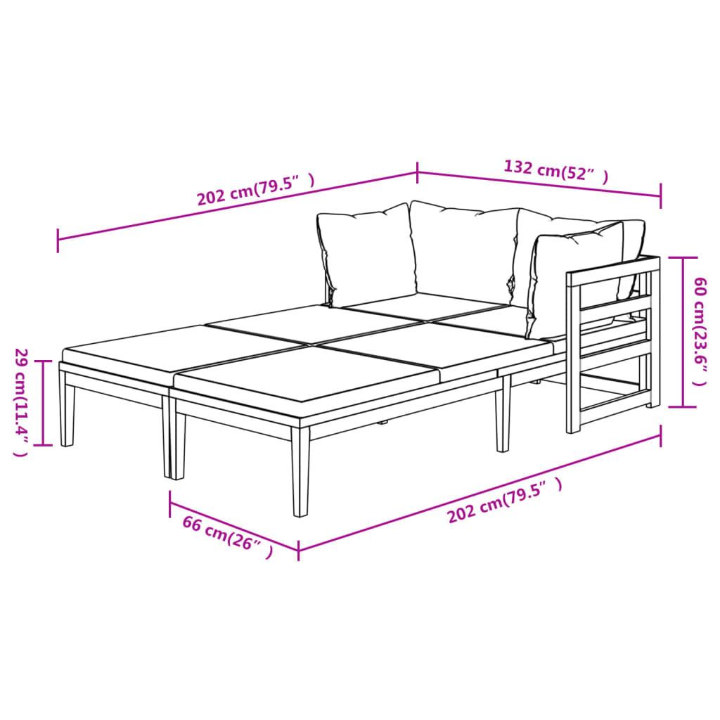 VidaXL Chaise longue bois d'acacia  