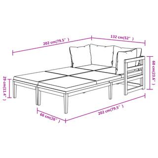 VidaXL Chaise longue bois d'acacia  