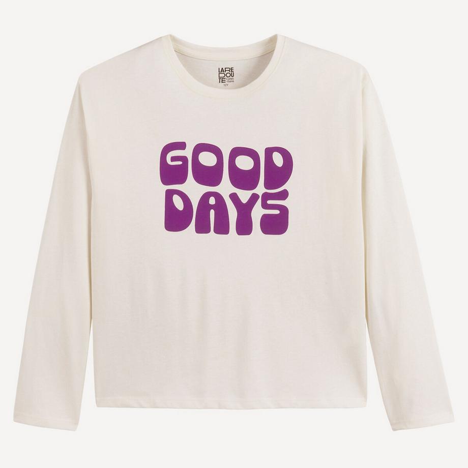 La Redoute Collections  T-shirt manches longues à message 