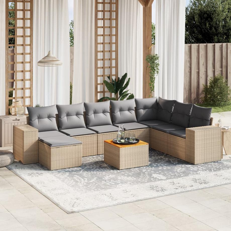 VidaXL set divano da giardino Polirattan  
