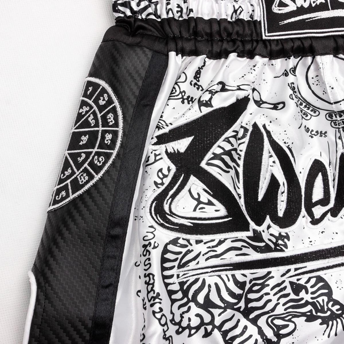 8WEAPONS  Muay Thai Shorts s Carbon - Sak Yant Tigers 