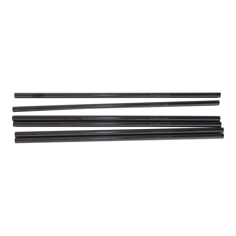 eStore  6x Pailles droites en métal - Noir 
