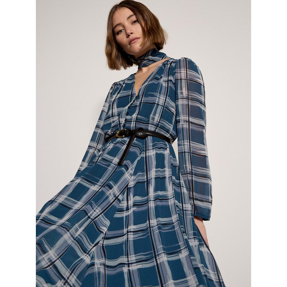 APRICOT Kariertes Crêpe Midikleid  