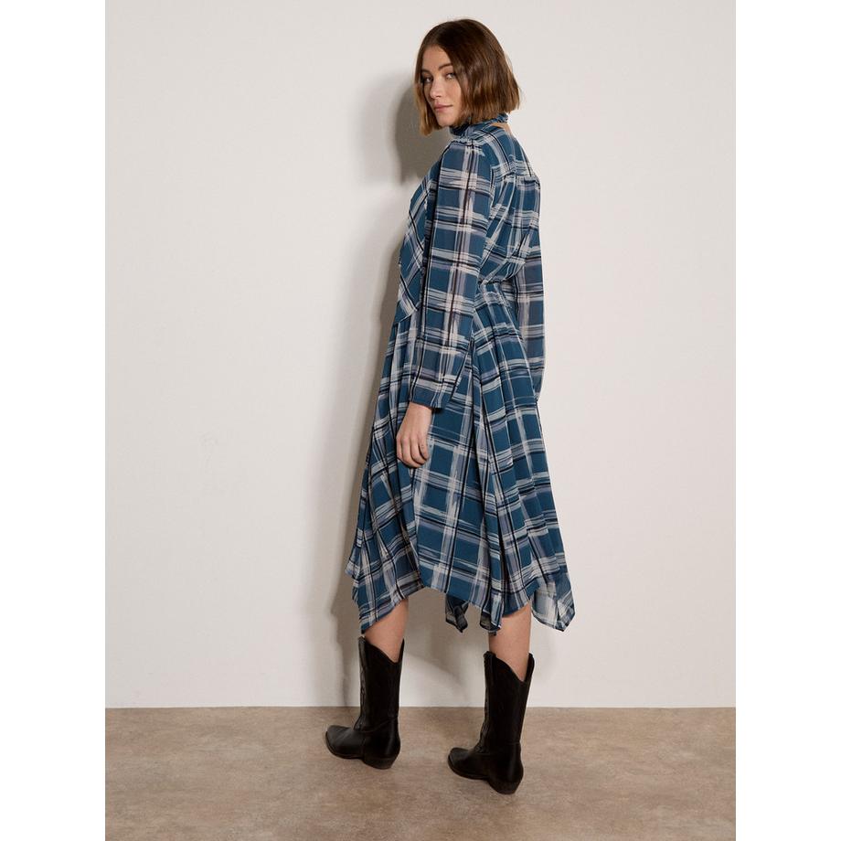 APRICOT Kariertes Crêpe Midikleid  