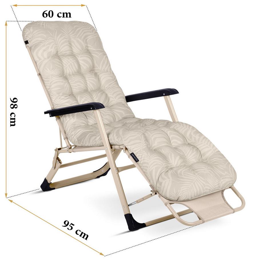 B2X Chaise longue de jardin pliante avec coussin Sofotel ChillWell lot de 2 beige  