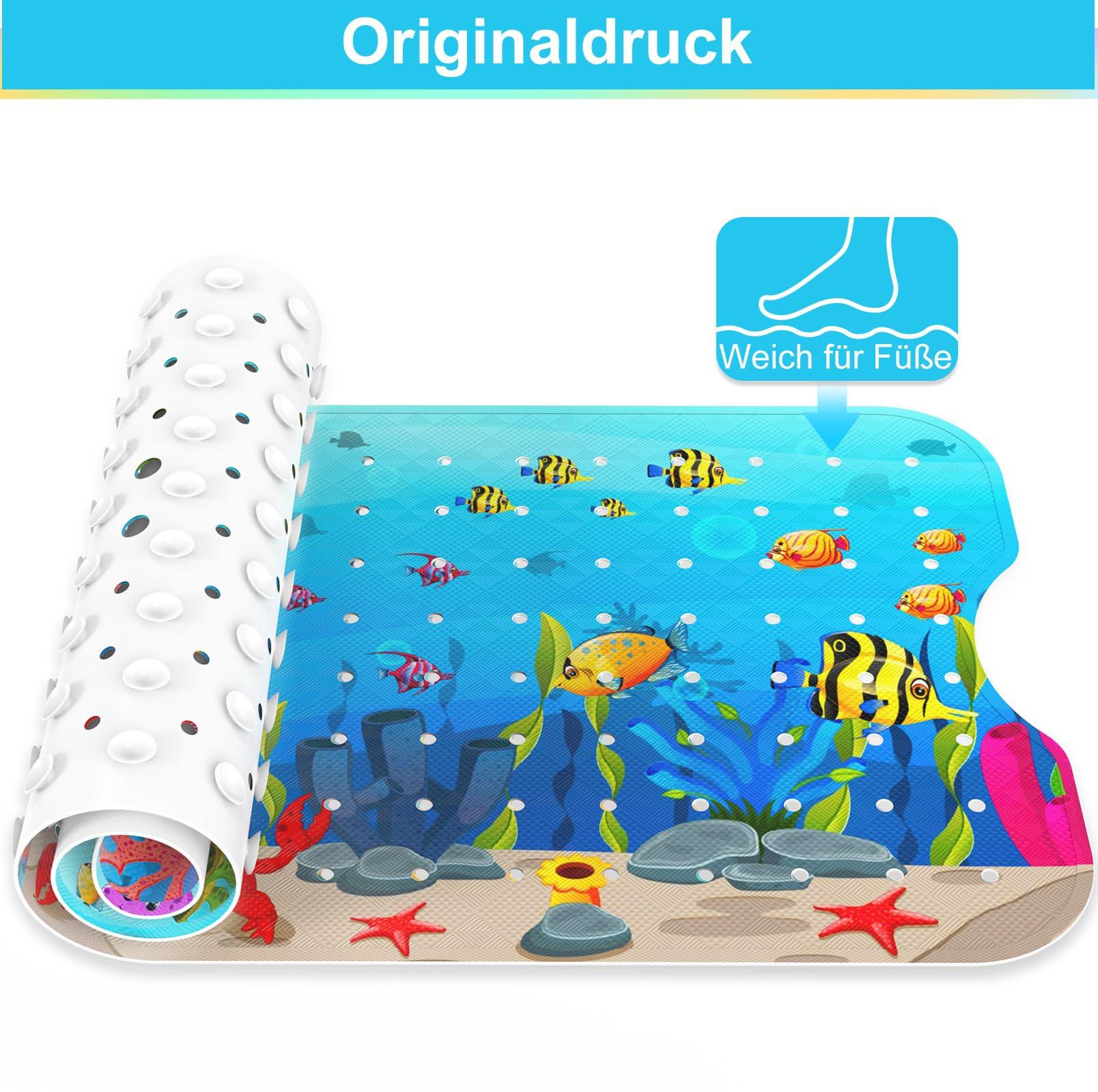 Activity-board  Tapis de bain pour enfants, tapis de bain antidérapant pour enfants, tapis antidérapant extra confortable, tapis de douche pour bébés avec ventouses 