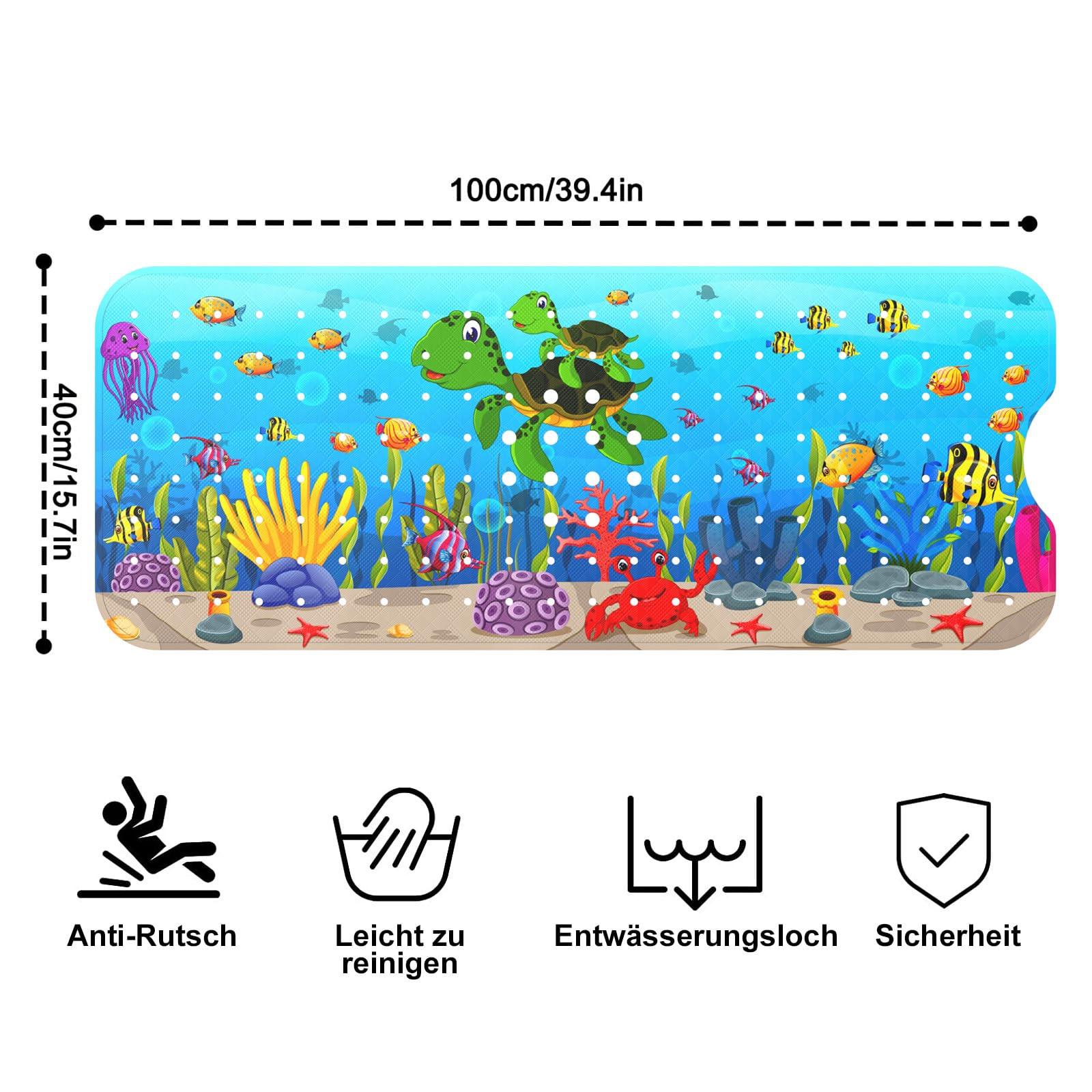 Activity-board  Tapis de bain pour enfants, tapis de bain antidérapant pour enfants, tapis antidérapant extra confortable, tapis de douche pour bébés avec ventouses 