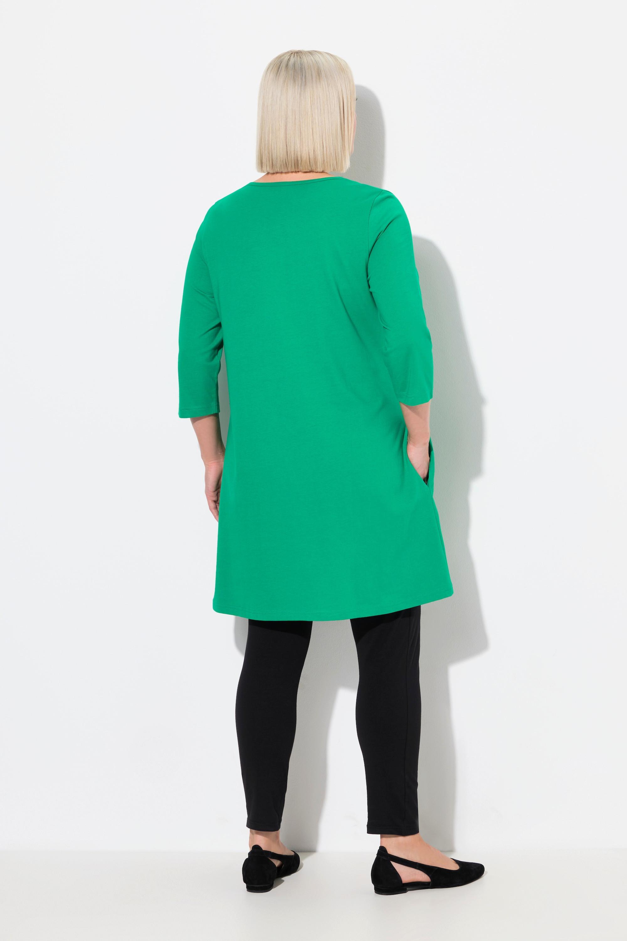 Ulla Popken  Longshirt, A-Linie, Carree-Ausschnitt, 3/4-Arm 