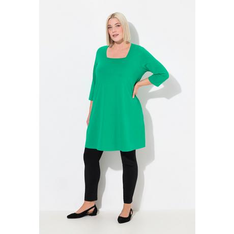 Ulla Popken  Longshirt, A-Linie, Carree-Ausschnitt, 3/4-Arm 