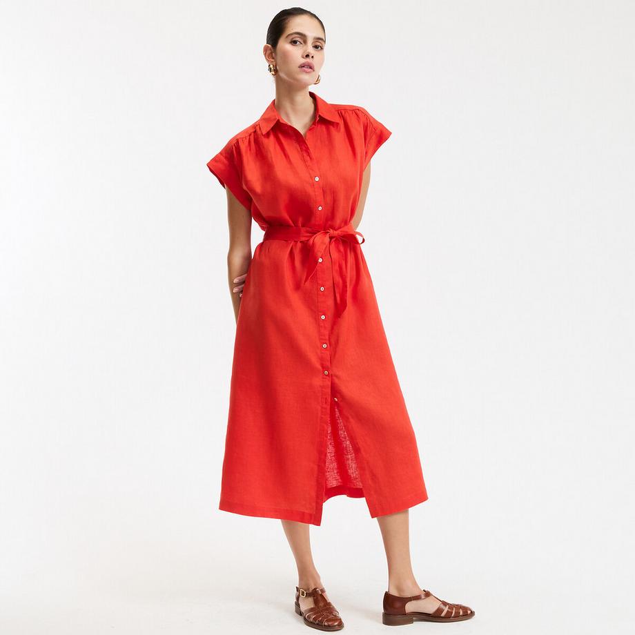 La Redoute Collections Signature Heloïse Kurzarm Leinenkleid  