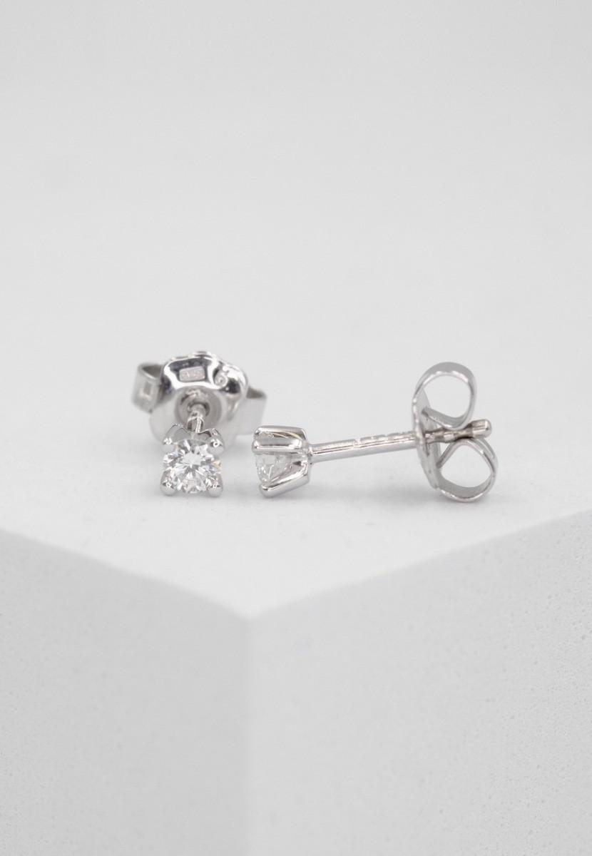 MUAU Schmuck  Clous d'oreilles en diamant 0,10ct. or blanc 750 