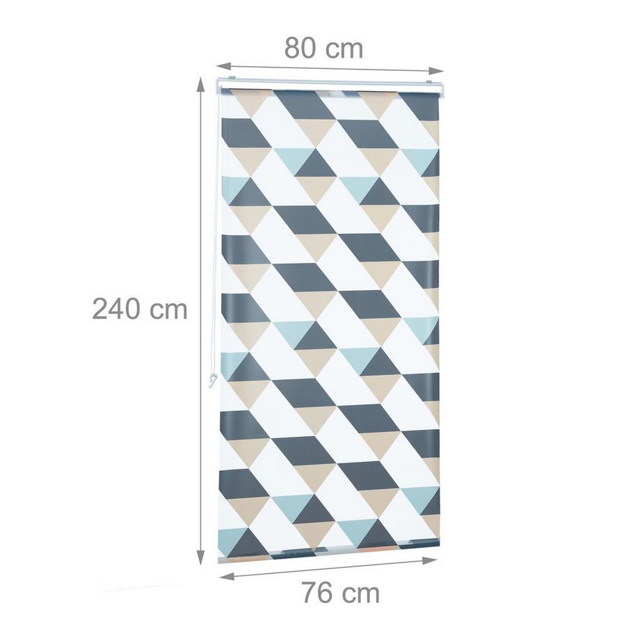 B2X Tenda a rullo per doccia con design geometrico  