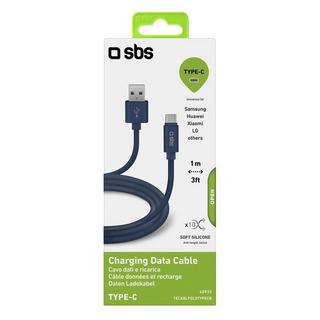 SBS  TECABLPOLOTYPECB USB Kabel 1 m USB 2.0 USB A USB C Blau 