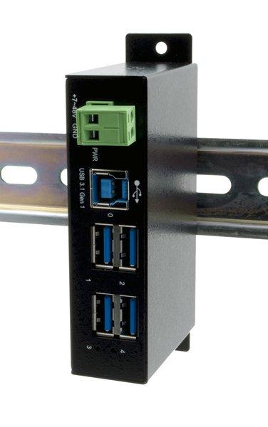 Image of EXSYS EX-1504HMS Schnittstellen-Hub USB 3.2 Gen 1 (3.1 Gen 1) Type-B 5000 Mbit/s Schwarz