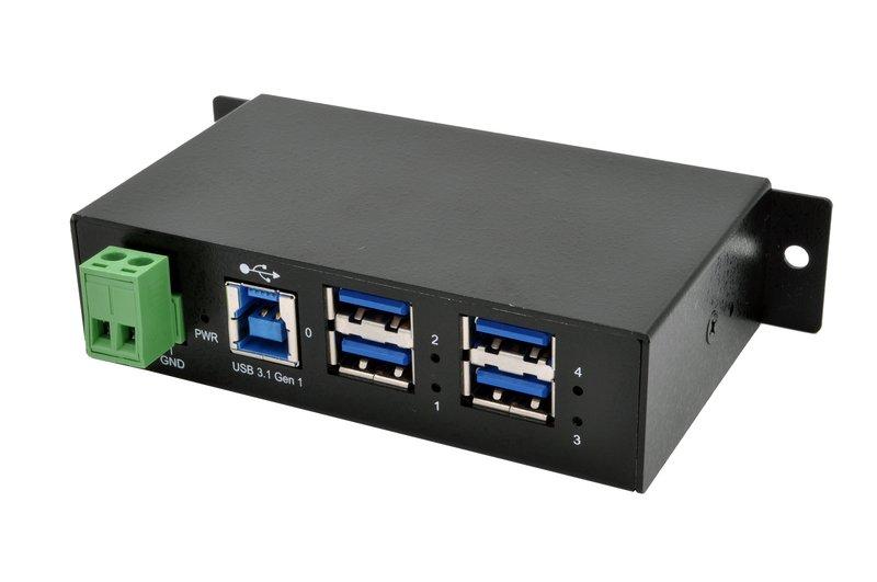 EXSYS  EX-1504HMS Schnittstellen-Hub USB 3.2 Gen 1 (3.1 Gen 1) Type-B 5000 Mbits Schwarz 