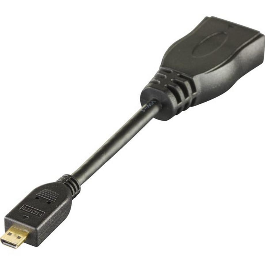 Adattatore HDMI DELTACO, micro HDMI maschio-femmina, nero