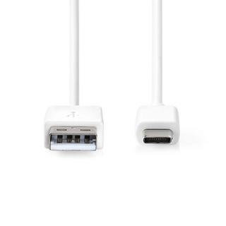 Nedis  USB-Kabel | USB 2.0 | USB-A Stecker | USB-C™ Stecker | 60 W | 480 Mbps | Vernickelt | 1,00 m | Rund | PVC | Weiß | Box 