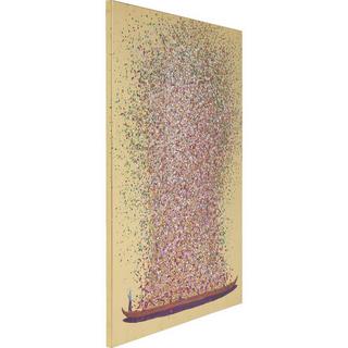 KARE Design Tableau Touched Flower Boat Gold Pink 100x80cm  