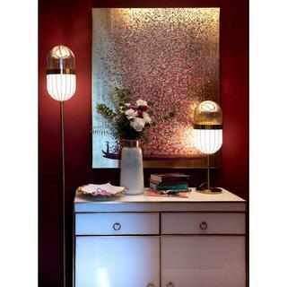 KARE Design Tableau Touched Flower Boat Gold Pink 100x80cm  