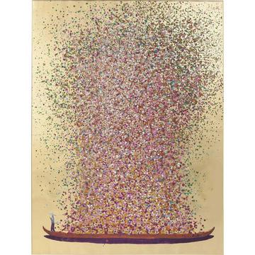 Immagine Toccata Barca Fiore Oro Rosa 100x80cm