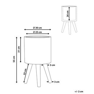 Beliani Blumentopf mit Beinen aus Magnesiumoxid Boho NAUSA  