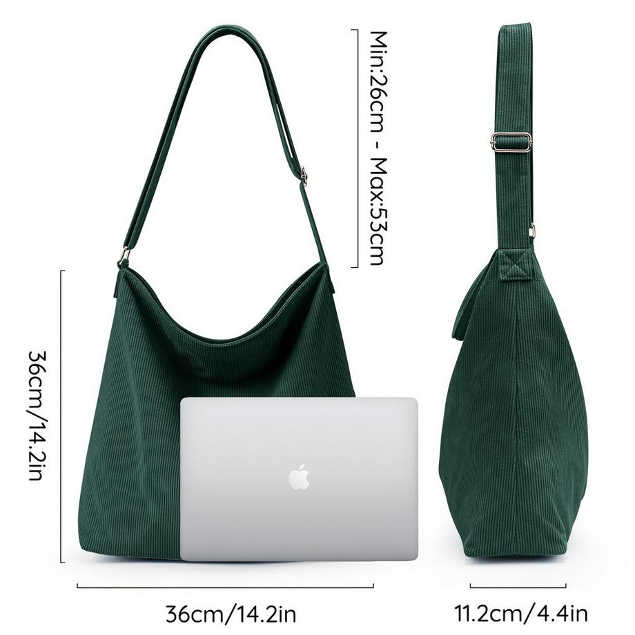 Only-bags.store Kordtasche Umhängetasche mit Reissverschluss Wasserdichter Shopper  