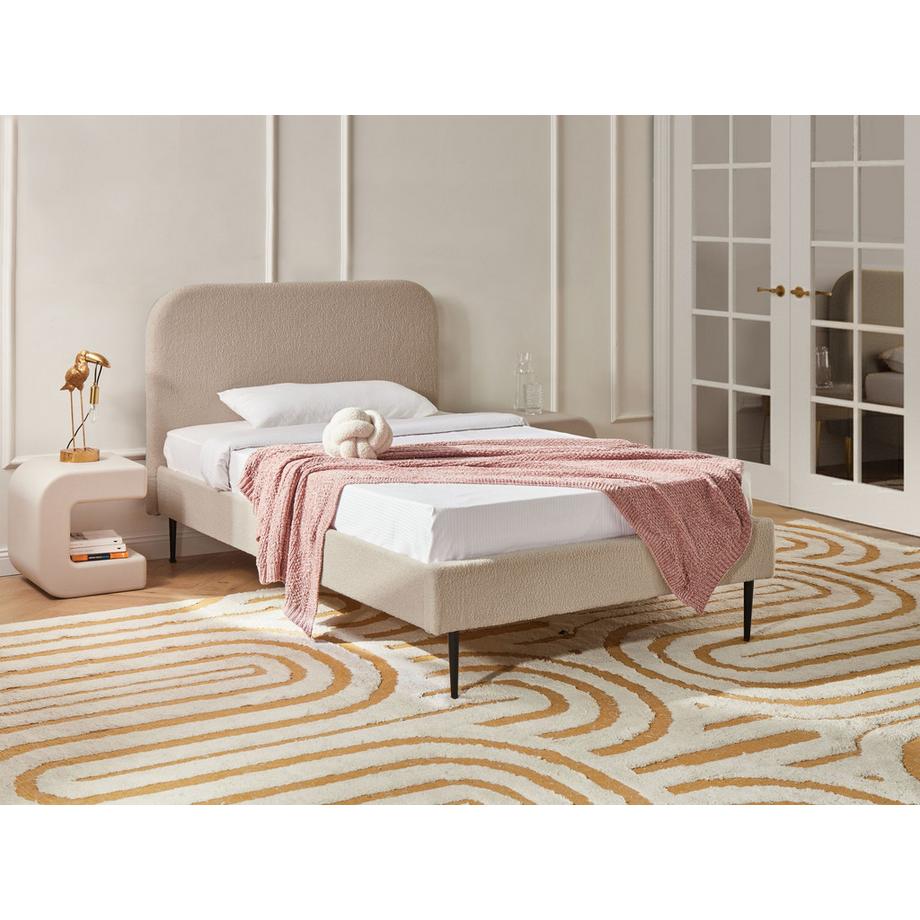 Beliani Lit avec sommier en Bouclé Scandinave FLAYAT  