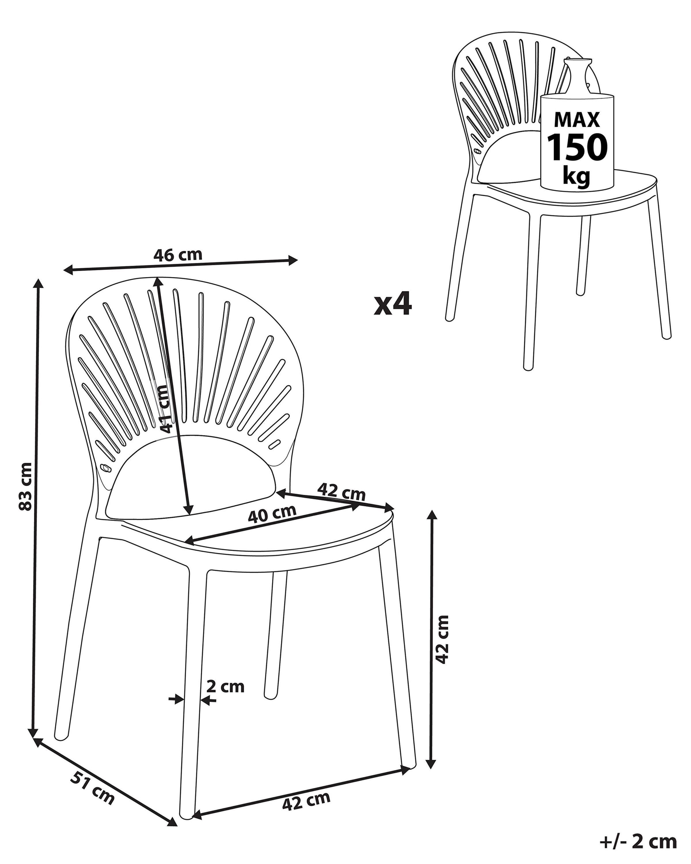 Beliani Gartenstuhl 4er Set aus Polypropylen Modern OSTIA  