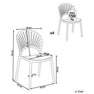 Beliani Gartenstuhl 4er Set aus Polypropylen Modern OSTIA  