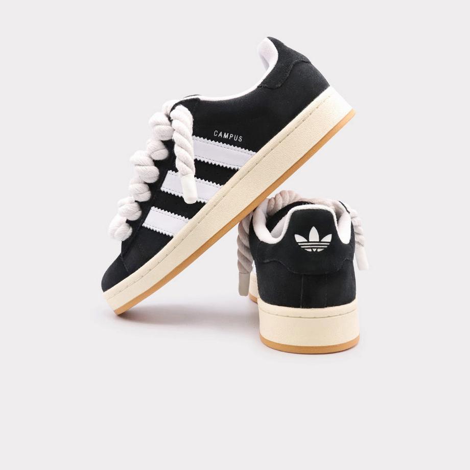 adidas Campus 00s Core Black Rope Lace White Sneakers  