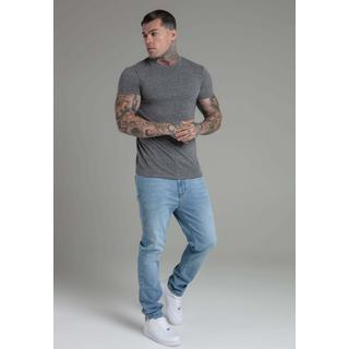 Sik Silk  T-shirt Marl T-Shirt in Dark Grey 