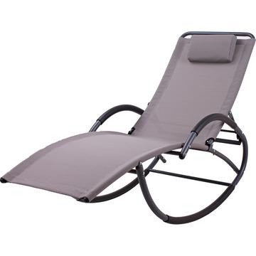 Chaise longue à bascule Siros gris