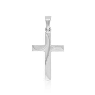 MUAU Schmuck  Pendentif croix en or blanc 750, 29x14mm 
