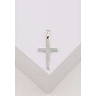 MUAU Schmuck  Anhänger Kreuz Weissgold 750, 29x14mm 