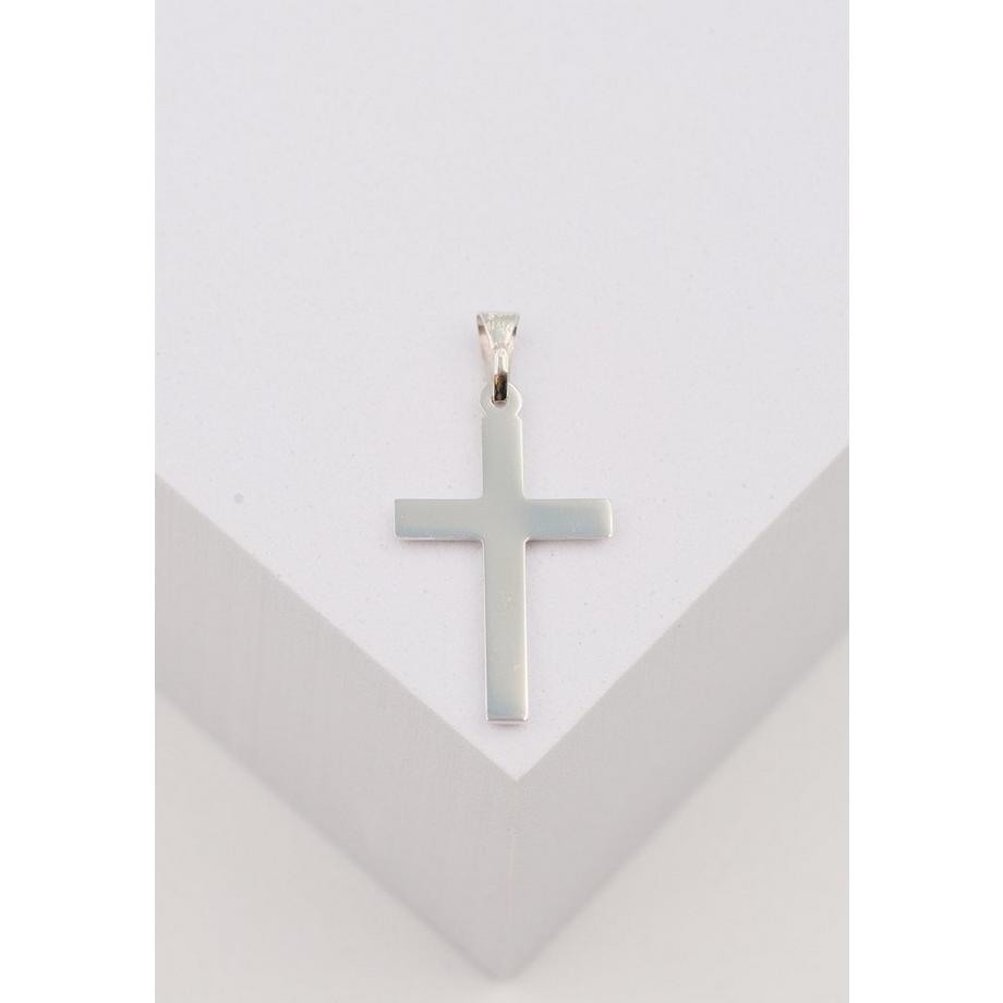 MUAU Schmuck  Anhänger Kreuz Weissgold 750, 29x14mm 