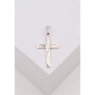 MUAU Schmuck  Anhänger Kreuz Weissgold 750, 29x14mm 
