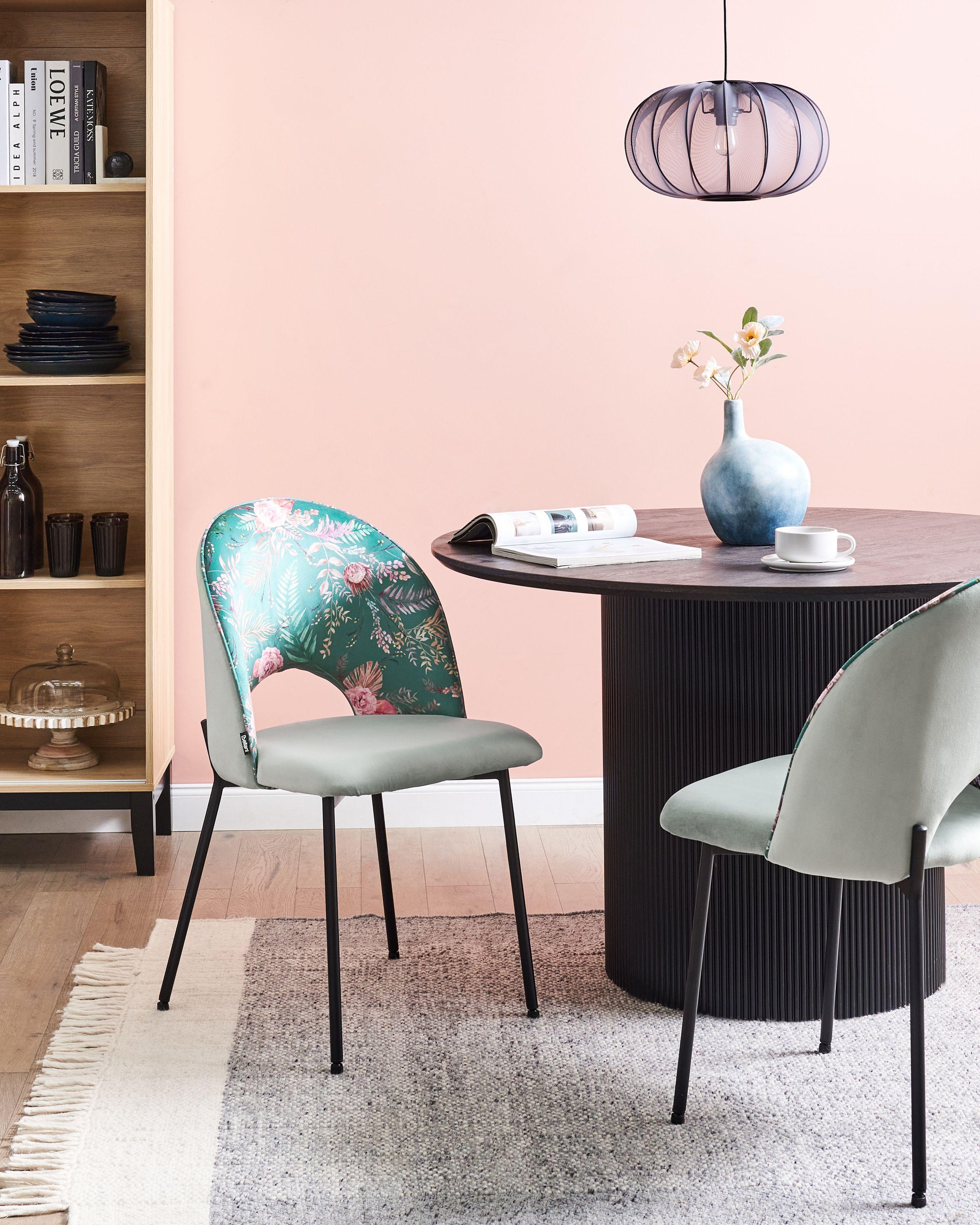 Beliani Esszimmerstuhl 2er Set aus Samtstoff Glamourös COVELO  