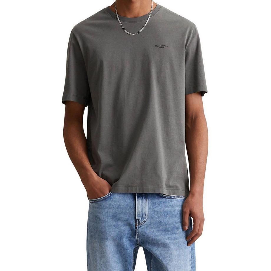 Marc O'Polo Denim T-shirt  Pack de 1 Confortable à porter-T-Shirt, SSL, Logo Print, Reg F  