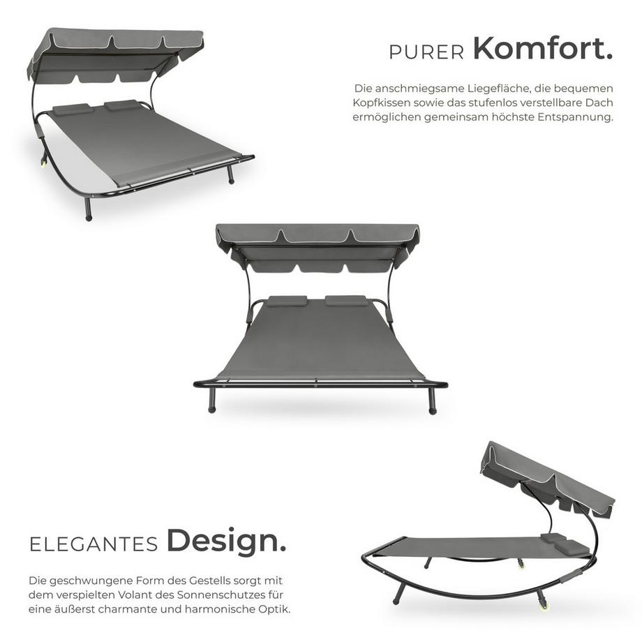 Tectake Lettino prendisole Livorno per 2 persone  