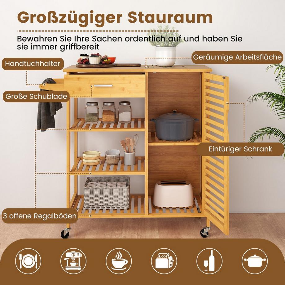 Northix Carrello da cucina con contenitore  