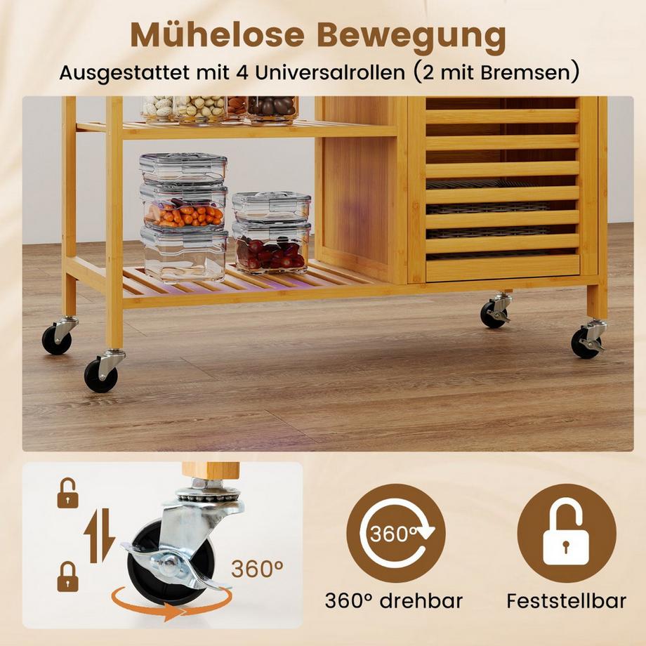 Northix Carrello da cucina con contenitore  