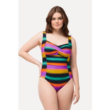 Maillot de bain à dégradé de couleurs, drapé et bonnets souples. Matière recyclée