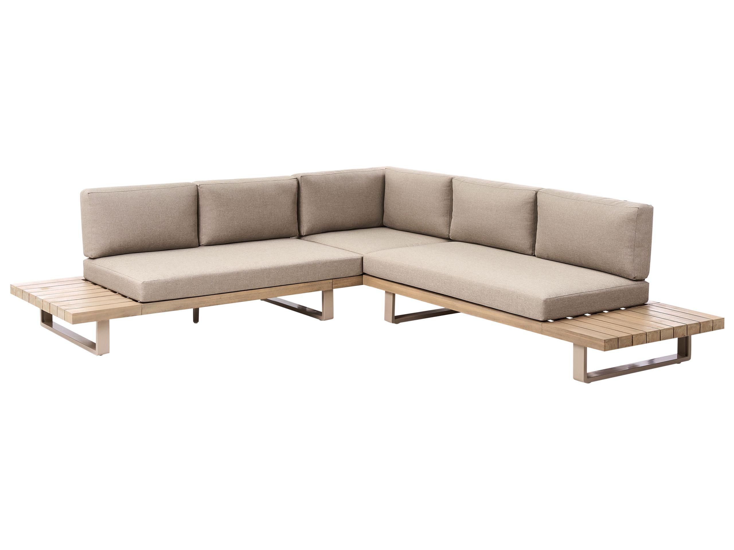 Beliani Ecksofa aus FSC® zertifiziertes Akazienholz Mediterran MYKONOS  
