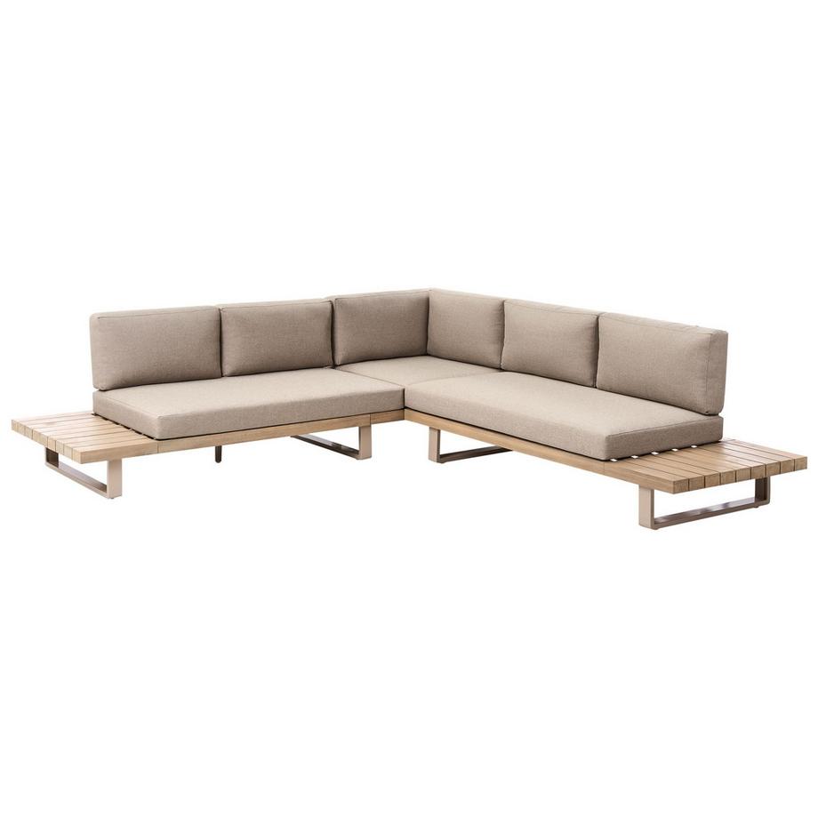 Beliani Ecksofa aus FSC® zertifiziertes Akazienholz Mediterran MYKONOS  