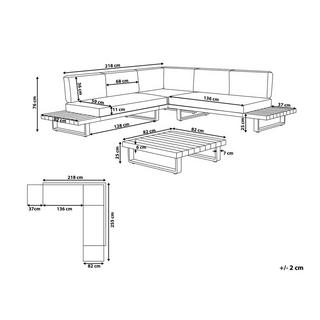 Beliani Ecksofa aus FSC® zertifiziertes Akazienholz Mediterran MYKONOS  