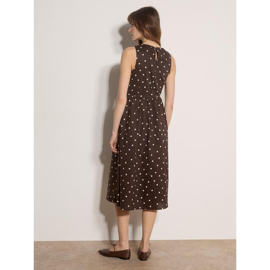 APRICOT Abito midi in cotone con motivo a pois  
