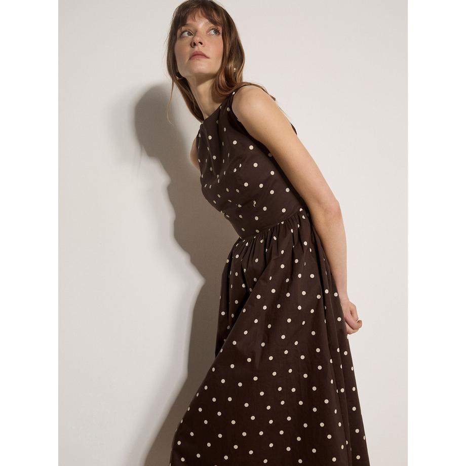 APRICOT Abito midi in cotone con motivo a pois  