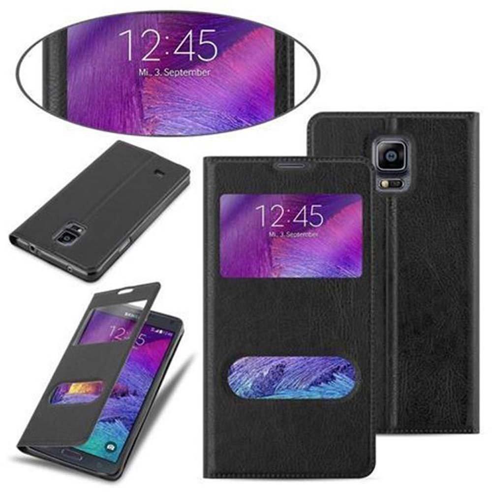 Cadorabo  Hülle für Samsung Galaxy NOTE 4 Magnetverschluss, 2 Sichtfenstern 