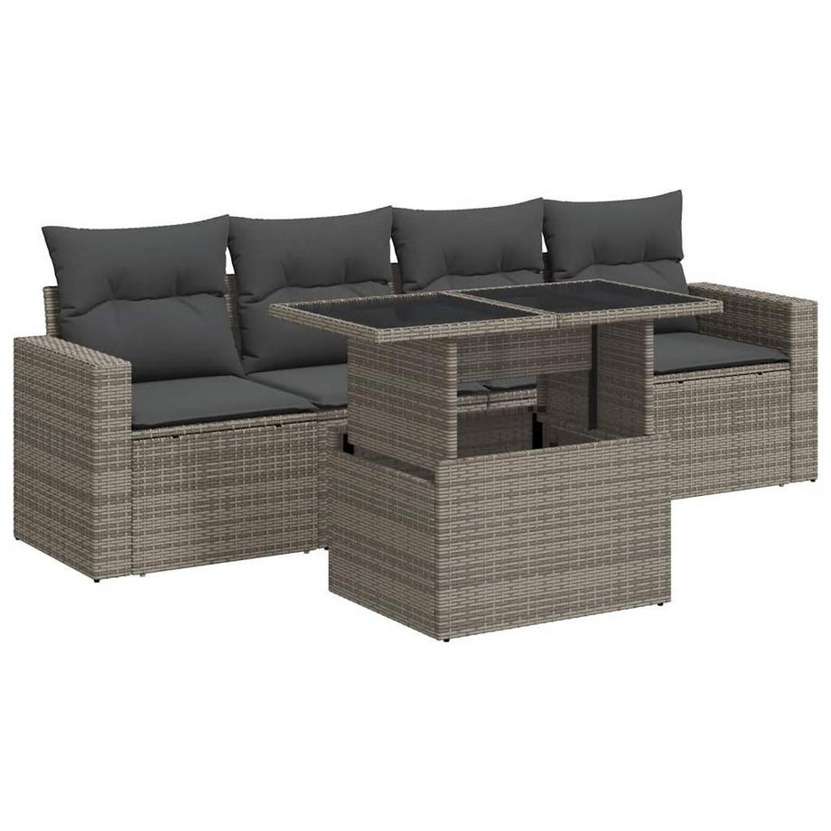 set di divani da giardino Polirattan