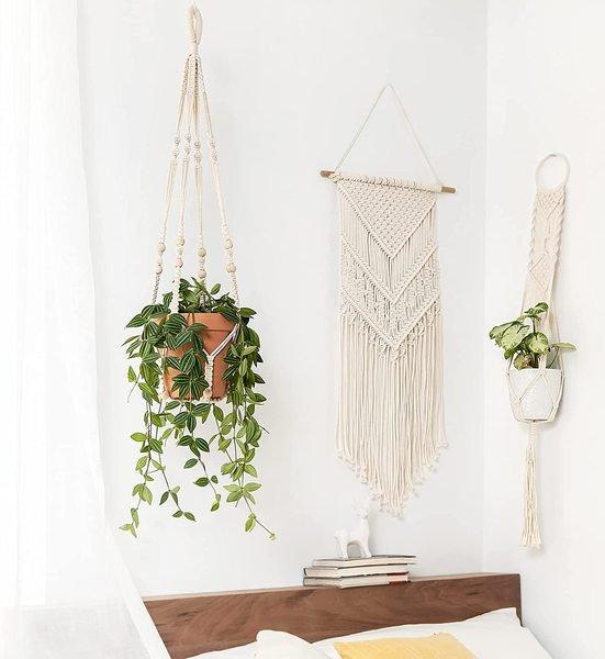 Northio  Panier Suspendu en Macramé - Suspension Plante - 90 cm 